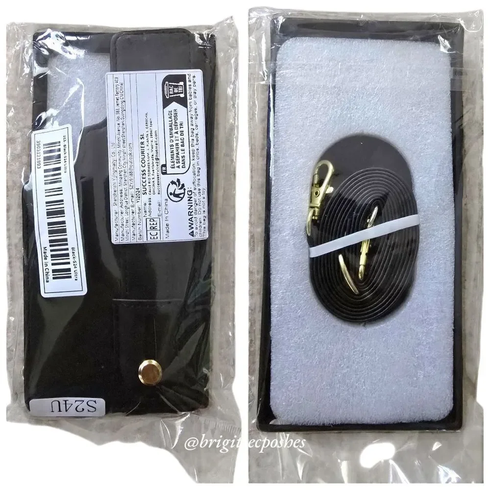 SAMSUNG GALAXY Black Phone Case Wallet Credit Card, Holder Wrist & Lanyard